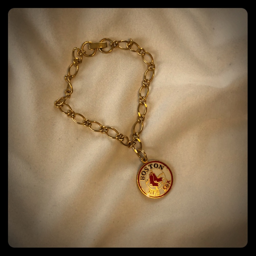 Boston Red Sox gold charm bracelet